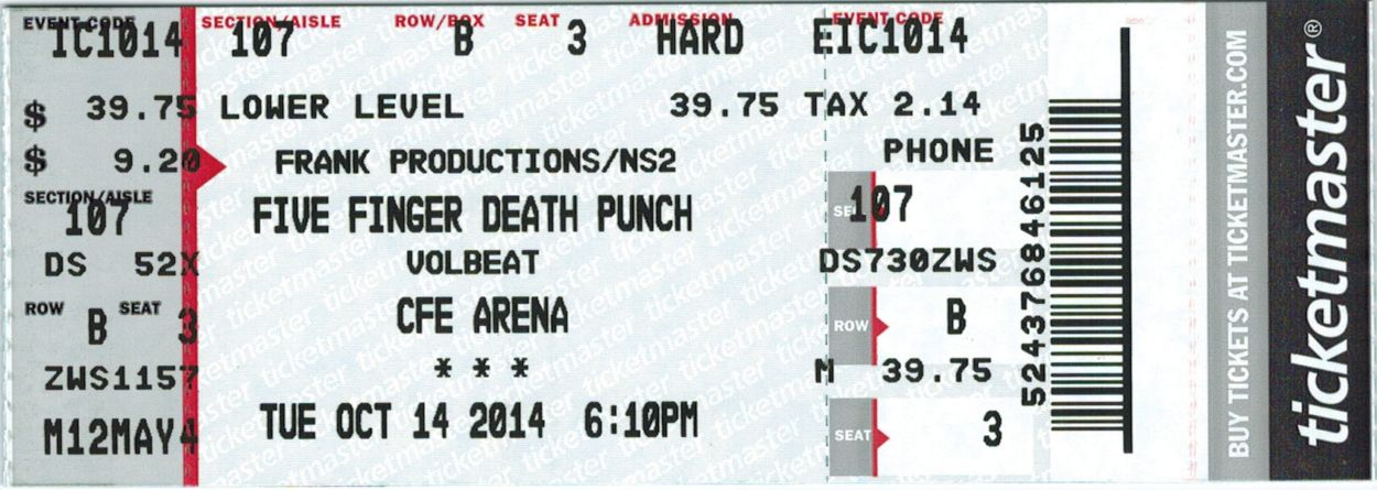 five finger death punch ticket